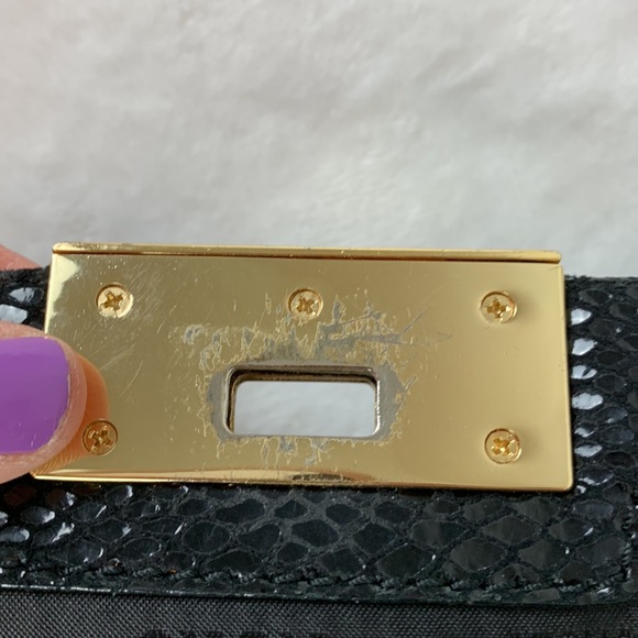 MICHAEL Michael Kors Black Python Embossed Leather Crossbody - Picture 13 of 16